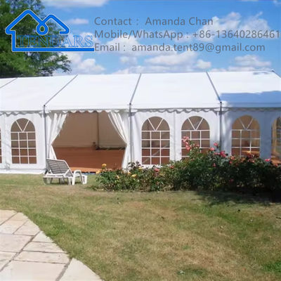 Desain Struktur Kanopi Acara Pesta Tenda Tenda Pernikahan Paduan Aluminium Kapasitas Besar Kustom Putih