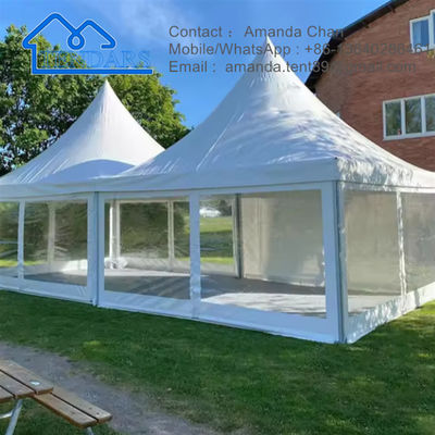 Tenda Penyimpanan Bingkai Aluminium Kanopi Kustom Tenda Gazebo Pesta Putih Dengan Dinding Samping