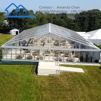 Struktur Kanopi Acara Pesta Luar Ruangan Tenda Tenda Aluminium Penutup PVC Putih yang Disesuaikan