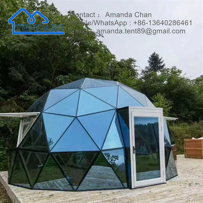 Outdoor Commercial Glamping Igloo House Rumah Kaca Tenda Geodesic Dome Tenda Dengan Kamar Mandi