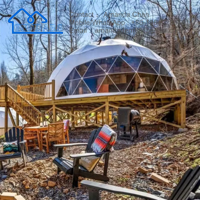 Tenda Kubah Rumah Glamping Geodesik Hotel Kubah Empat Musim Mewah Luar Ruangan