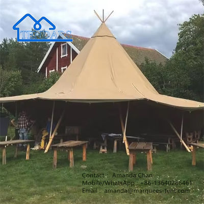 Tenda Teepee Pernikahan Luar Ruangan Hot Wood Stove Tent Tenda Teepee Untuk Acara Pesta