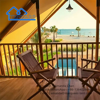 Disesuaikan Waterproof Canvas Glamping Camping Safari Hotel Tents Resort