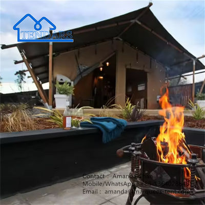 Tenda Hotel Struktural Kayu Prefabrikasi Glamping Loft Safari Tent Outdoor