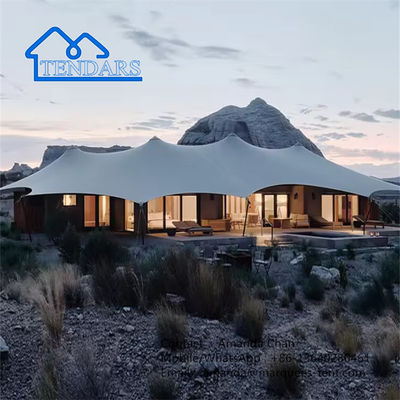 Luxury Waterproof Prefabricated Glamping Safari Canvas Tent untuk acara luar ruangan