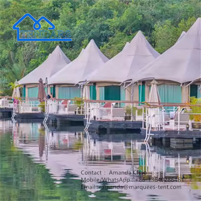 Pvdf Safari Camp Hotel Tent Waterproof Fire Retardant Tent Untuk Glamping Resort