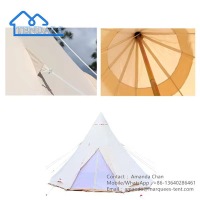 Luxury Glamping Waterproof Cotton Hotel Tent dengan ventilasi untuk tenda keluarga di luar ruangan