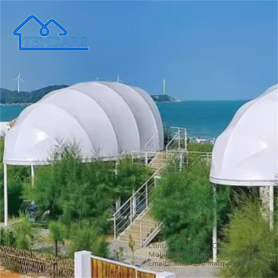 Pantai mewah Waterproof Glamping Tent PVDF Tent permanen Hotel Tent Outdoor