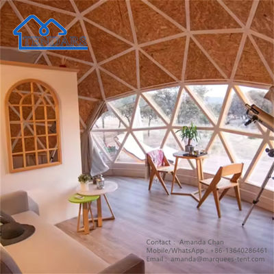 Waterproof Eco Hotel Prefab Geodesic Dome Tent Rumah Tent Gurun Untuk Camping