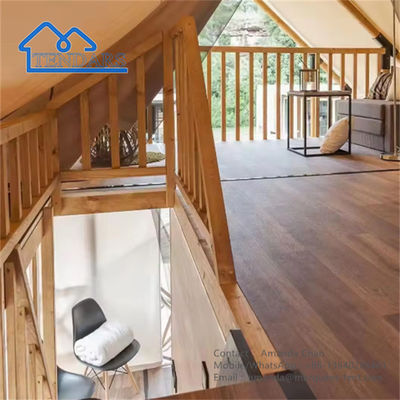 Pabrik Outdoor Glamping Safari Tent Canvas Glamping Dengan Kamar Mandi untuk rumah