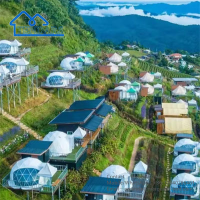 Outdoor Hotel Geodesic Dome Tent Resort Rumah Igloo Mewah Dengan Kamar Mandi