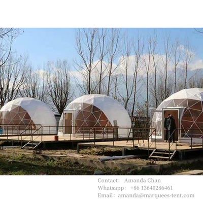 Outdoor Custom Logo Printed Glamping Dome Tent Rumah Geodetik Mewah Dome Tent