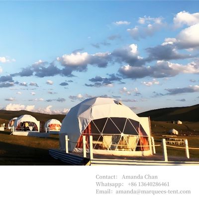 Atap Pvc Panas Eco Prefab Transparan Mewah Dan Kenyamanan Hotel Hemispherical Dome Glamping Tent