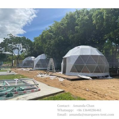 Ekonomi Hotel Luar Ruang Customized Rumah Kubah Mewah Glamping Kubah Bulat Tent Untuk Pameran Perdagangan