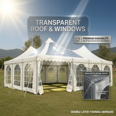12x30m Pagoda Style M Series Clear Span A-Frame Marquee Party Tent Waterproof High Peak Pagoda Banquet Catering Event