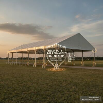 25x40m Transparent PVC Roof S Series Clear Span Marquee Party Tent Clear Roof Marquee Pameran Perdagangan