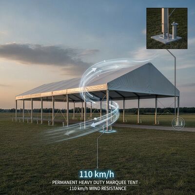 20x50m ABS Solid Wall L Series Clear Span A-Frame Marquee Party Tent Waterproof Abs Hard Wall Panels Pasar Natal