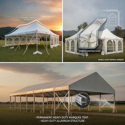 12X30M ABS Dinding Padat Seri G A-frame Tenda Pesta Tenda A-frame Tahan Air Panel Dinding Keras Abs Runway Peragaan Busana
