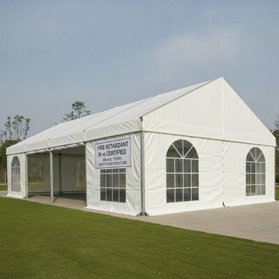 Fire retardant B1 M2 Certified Party Marquee Tent Canopy Kain PVC DIN 4102 Struktur Keamanan yang Diuji