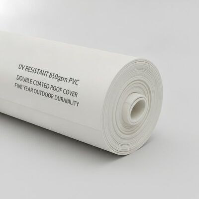 Kain Tenda Tenda Pesta PVC 850gsm Tahan UV Penutup Atap Berlapis Ganda Kanopi Daya Tahan Luar Ruangan Lima Tahun