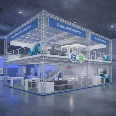 Pameran Dagang Pameran Tenda Pesta Modular Booth Struktur Tingkat Ganda Kanopi Tampilan Pencetakan Branding Kustom