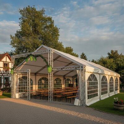 Modular CNC Precision Party Marquee Tent Aluminium Frame B1 Fire Rated German Biergarten Event Pavilion Struktur