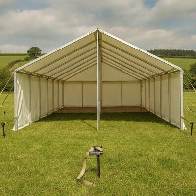 Heavy Duty Windproof Party Marquee Tent diperkuat Kerangka Aluminium Storm Anchor Kit UK Acara Luar ruangan