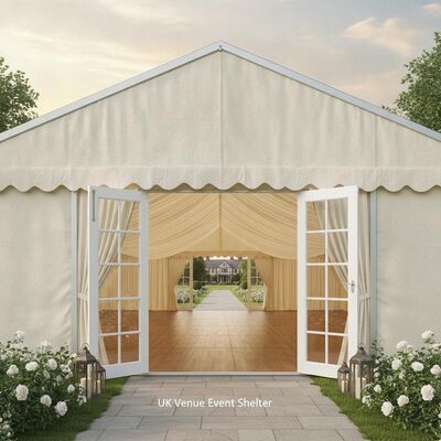 Premium Wedding Party Marquee Tent Frame Aluminium Ivory Liner French Door Panels UK Tempat acara Shelter