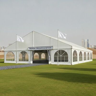 Premium Party Marquee Tent Waterproof PVC Coated Canopy Aluminium Alloy Frame untuk Pameran Perusahaan Kuwait