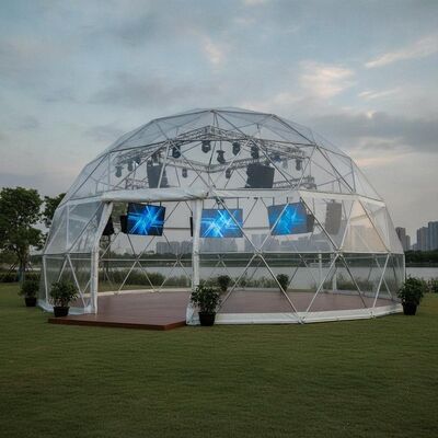 Tenda acara perusahaan dengan tata letak modular Hard Pressed Extruded Aluminium Alloy 6082 T6 Frame and Integrated AV Setup