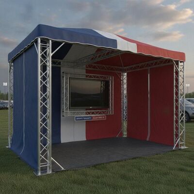 Sports Tailgate Tent dengan Weatherproof 65 inci TV Mount Hard Pressed Extruded Aluminium Alloy 6082 T6 Frame dan Custom NFL NCAA Warna