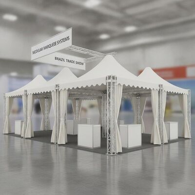Modular Expandable Party Marquee Tent Brazil Trade Show Exhibition Booth dengan Quick Connect Frame System