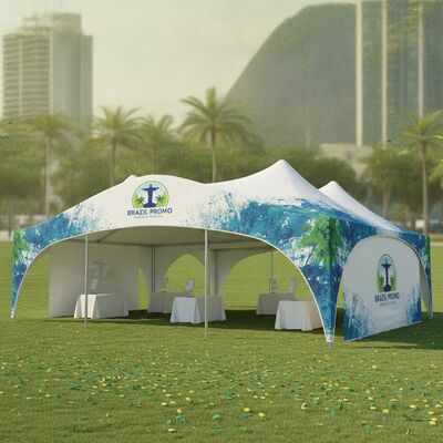 Tenda Tenda Pesta Cetak Kustom Kanopi Merek Acara Promosi Brasil dengan Layanan Cetak Logo