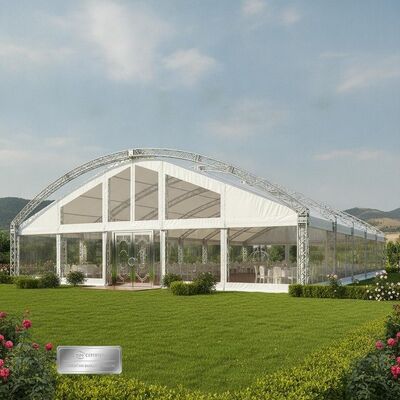Tenda Tenda Pesta Acara Mewah Besar TUV Bersertifikat Lapisan Ganda PVC Aluminium Pavilion Perjamuan Uzbekistan