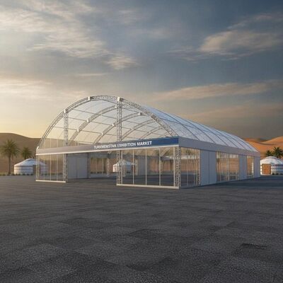Pameran Pameran Dagang Pesta Tenda Marquee Struktur Aluminium Rentang Besar Kanopi Pameran Pasar Turkmenistan