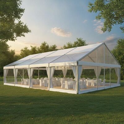 Tenda Pesta Bingkai Aluminium Atap PVC Tahan Air Struktur Modular Kanopi Acara Luar Ruangan