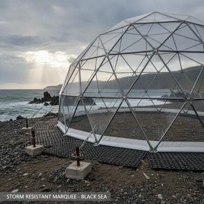 Tenda Pesta Marquee Aluminium Tahan Badai Sistem Jangkar Berat untuk Lokasi Pantai Laut Hitam