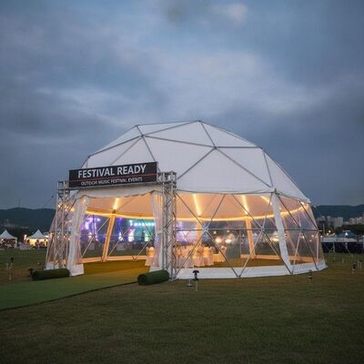 Tenda Pesta Bingkai Aluminium Siap Festival Pemasangan Cepat Tahan Lama untuk Acara Festival Musik Outdoor