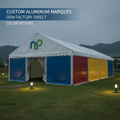 Custom Aluminium Party Marquee Tent OEM Pabrik Langsung dengan Logo Printing Pilihan warna
