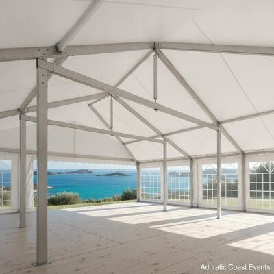 Angin Tahan Aluminium Partai Marquee Tent Heavy Duty Frame untuk Acara Pantai Adriatik
