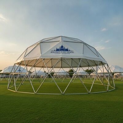 Pencetakan Logo Tenda Pesta Aluminium OEM Kustom untuk Armada Penyewaan Acara Budapest