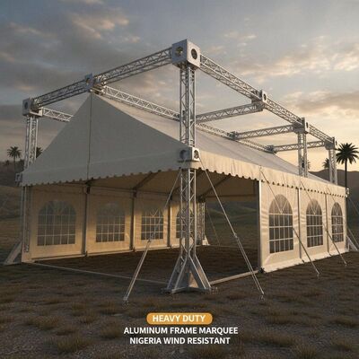 Tenda Pesta Bingkai Aluminium Heavy Duty Nigeria Tahan Angin Penggunaan Luar Ruangan